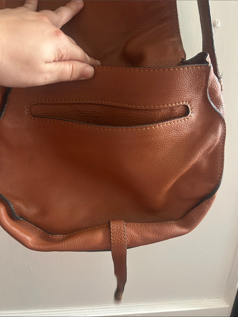 Chloé Tan Leather Marcie Saddle Crossbody Bag - Picture 11 of 14